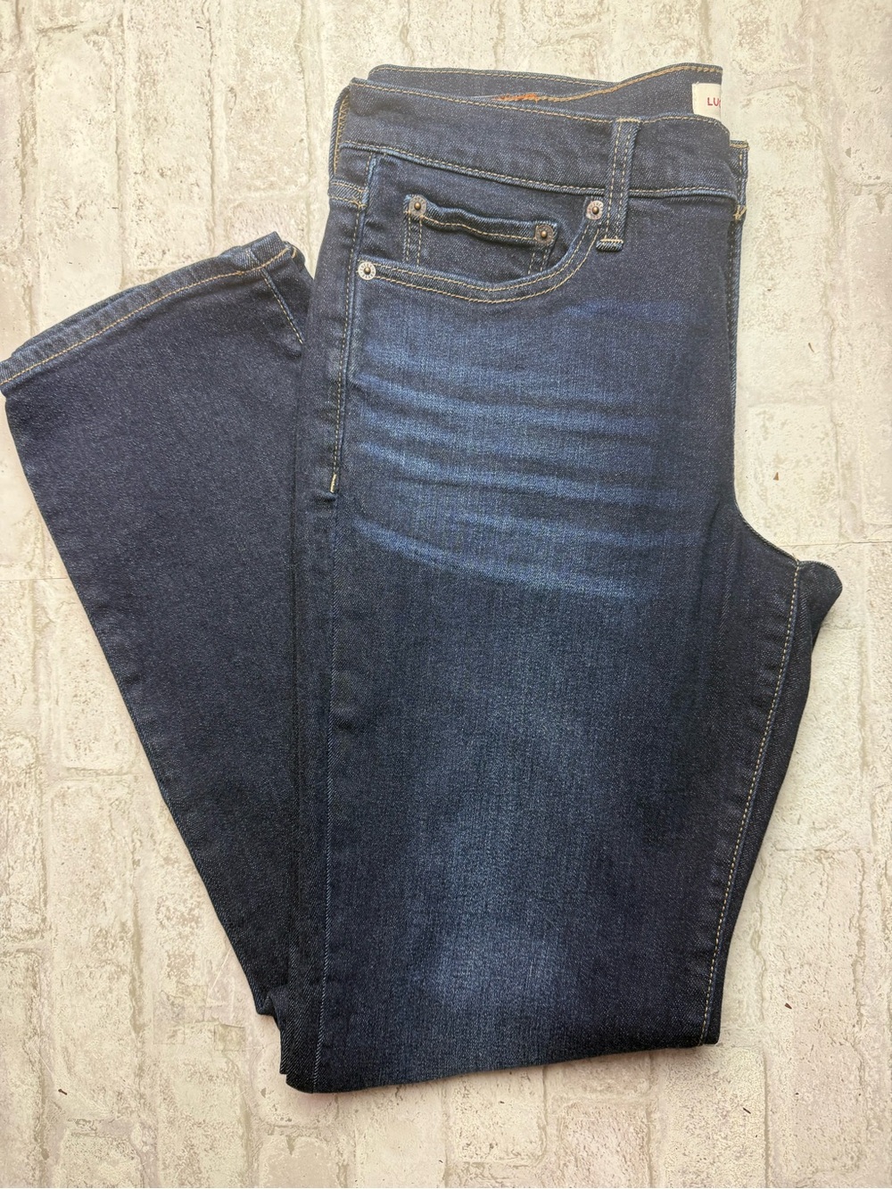 Lucky Brand Jeans Womens Size 12 R Sweet Mid Rise Boot Denim Dark Blue EUC😍